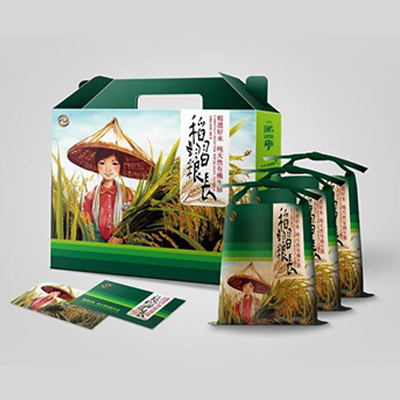 綠色稻米禮盒手提盒制作