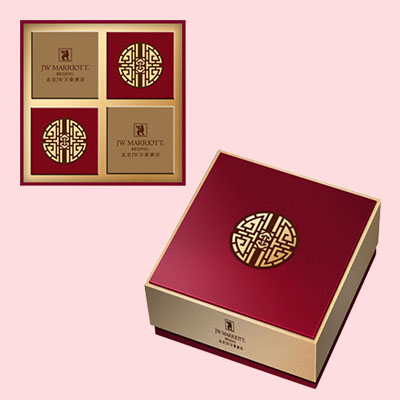 紅色商務高檔月餅禮盒設計