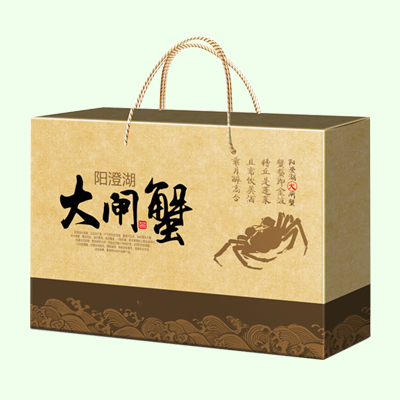 高檔大閘蟹禮盒手提盒設計