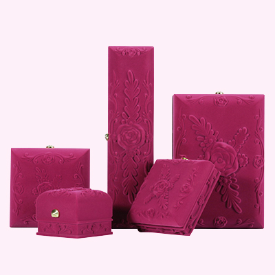 紫色浮雕飾品禮盒首飾盒包裝定制