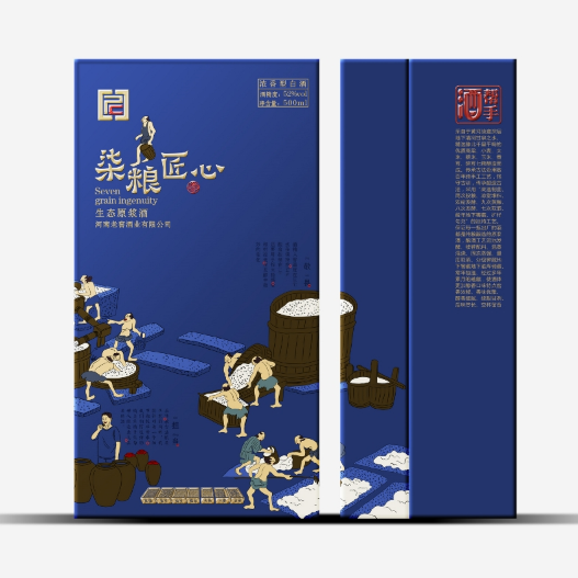包裝定制|柒糧匠心生態原漿白酒包裝設計定制