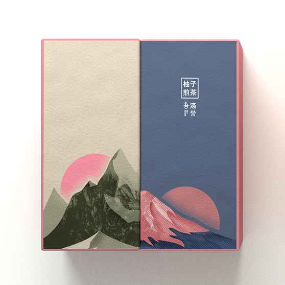 簡約柚子煎茶禮盒包裝設計定制|紙盒設計