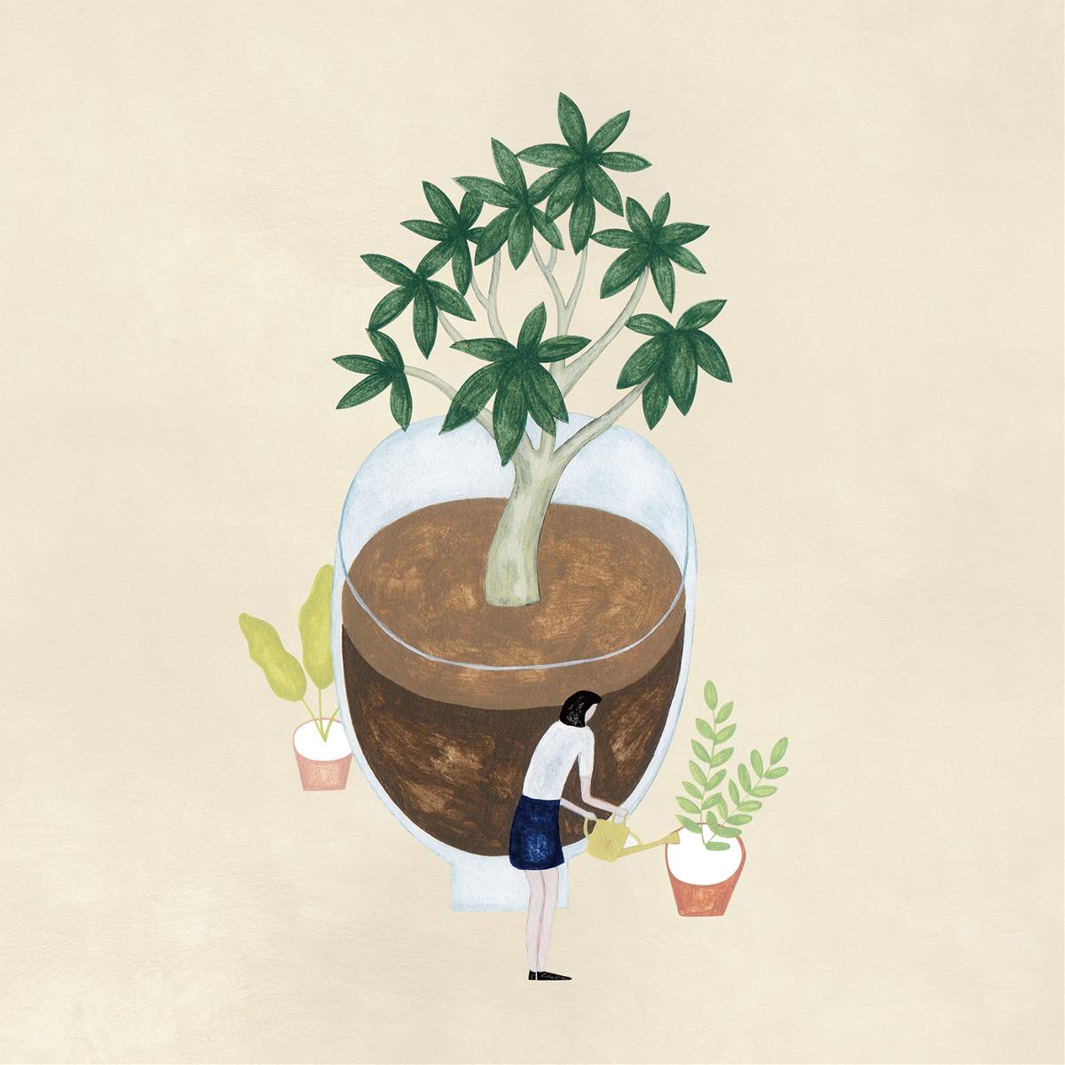 茶杯禮盒包裝設計定制|一盒兩裝插畫設計
