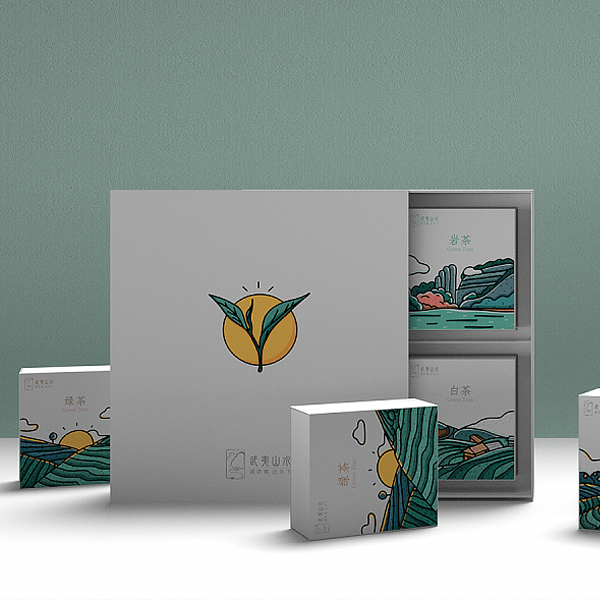 現(xiàn)代簡約手繪插花風(fēng)茶葉禮盒包裝