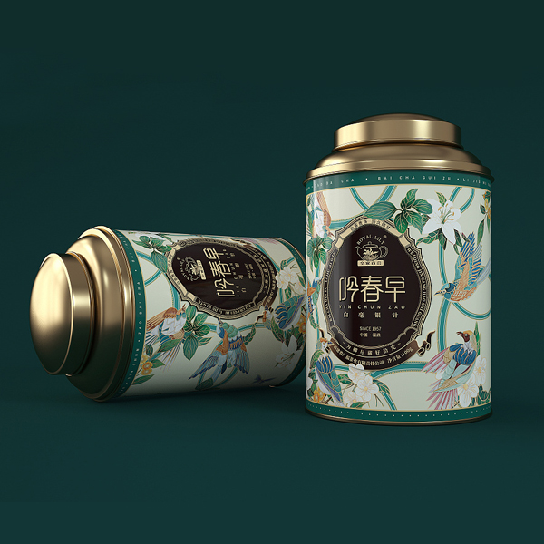 手繪中國風(fēng)茶葉罐包裝