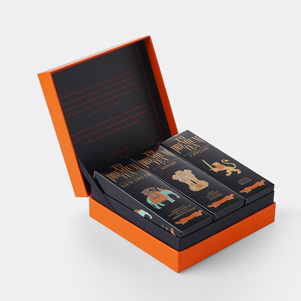 歐式黑色風原創茶葉禮盒包裝設計定制 歐式黑色風原創茶葉禮盒包裝設計定制