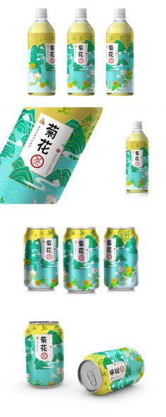菊花茶飲料瓶設計