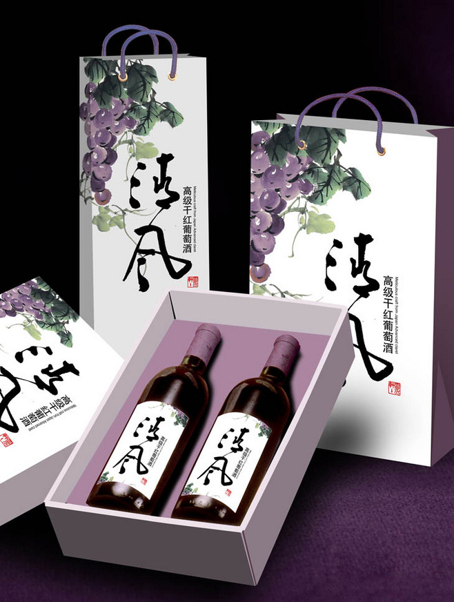 清風高級干紅葡萄酒包裝